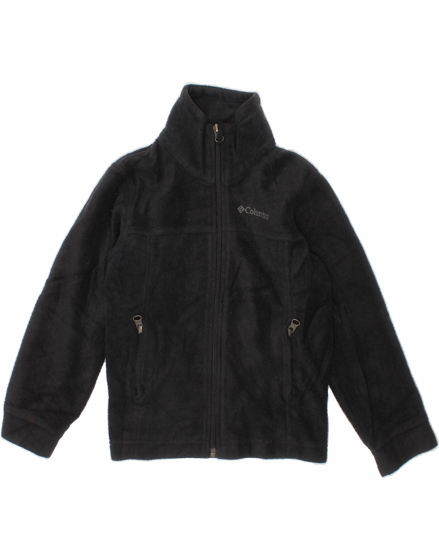 COLUMBIA Boys Fleece Jacket 4-5 Years 2XS Black Polyester Cherish