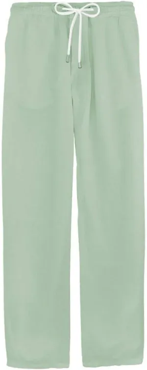 Linen Pant for Men Lightweight Drawstring Elastic Waist Casual Pant Baggy Workout Straight Leg Sweatpant with Pockets