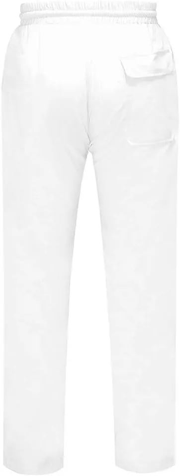Linen Pant for Men Lightweight Drawstring Elastic Waist Casual Pant Baggy Workout Straight Leg Sweatpant with Pockets