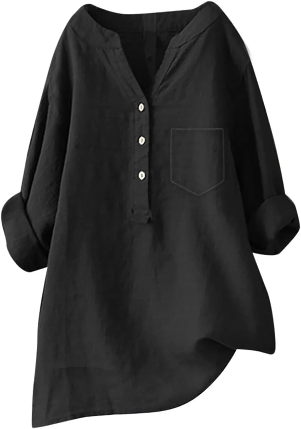 Linen Shirt for Women Breathable Tops Loose Crewneck Tops Womens Daily t Shirts Summer Shirts for Women 2025