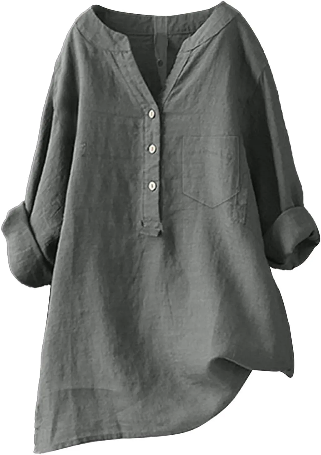 Linen Shirt for Women Breathable Tops Loose Crewneck Tops Womens Daily t Shirts Summer Shirts for Women 2025