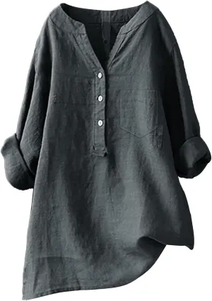 Linen Shirt for Women Breathable Tops Loose Crewneck Tops Womens Daily t Shirts Summer Shirts for Women 2025