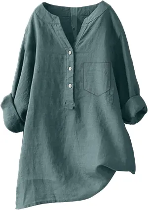 Linen Shirt for Women Breathable Tops Loose Crewneck Tops Womens Daily t Shirts Summer Shirts for Women 2025