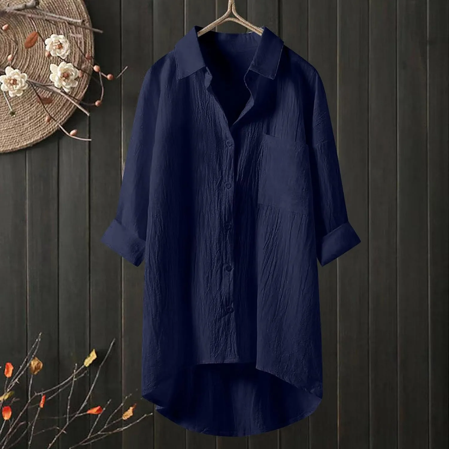 Linen Shirt for Women Breathable Tops Loose Crewneck Tops Womens Daily T Shirts Summer Shirts for Women 2025