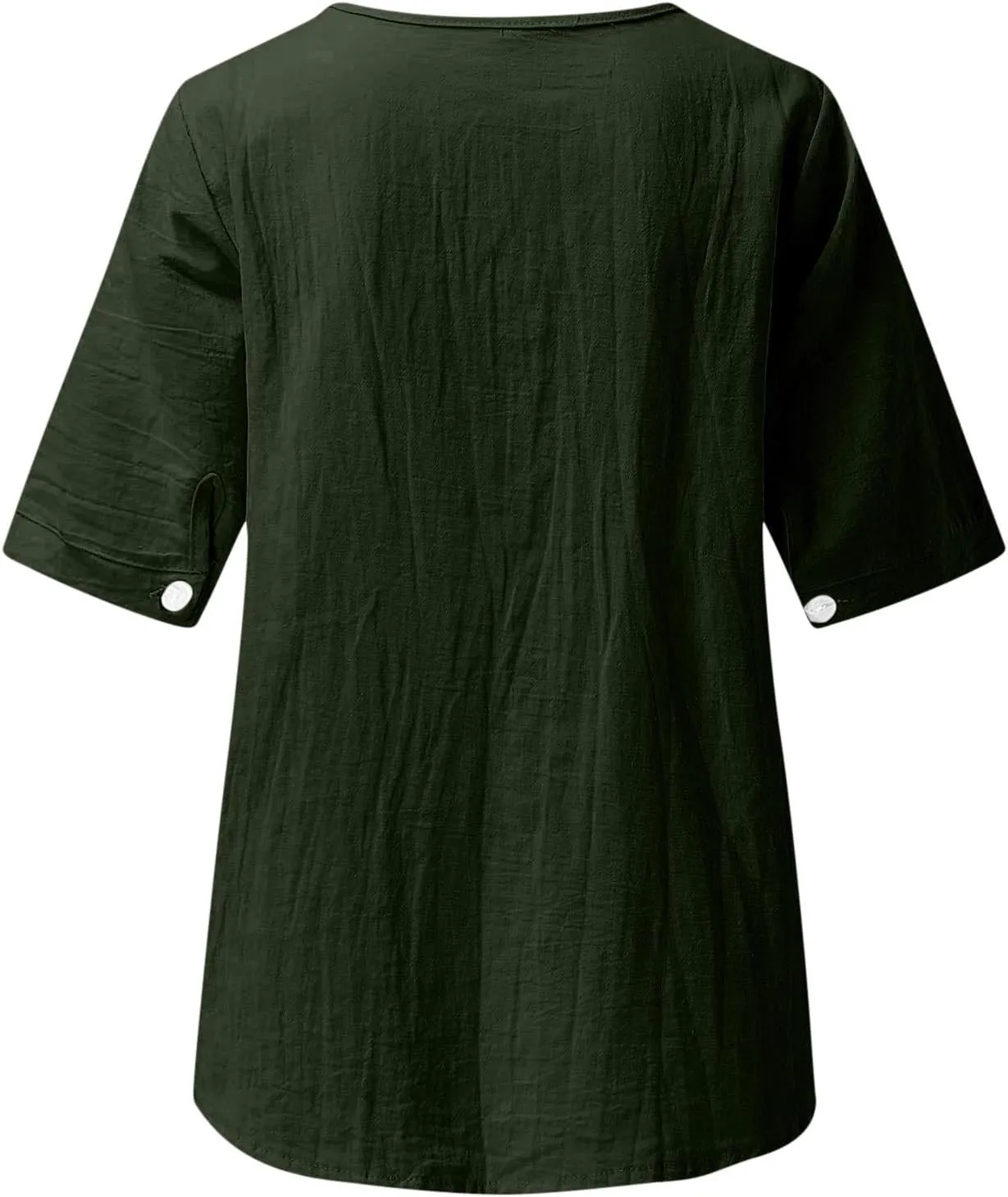 Linen Shirts for Women Embroidery V Neck Shirts Vintage Cotton Linen Tunic Tops Summer Trendy Blouses Tee Shirts Tops