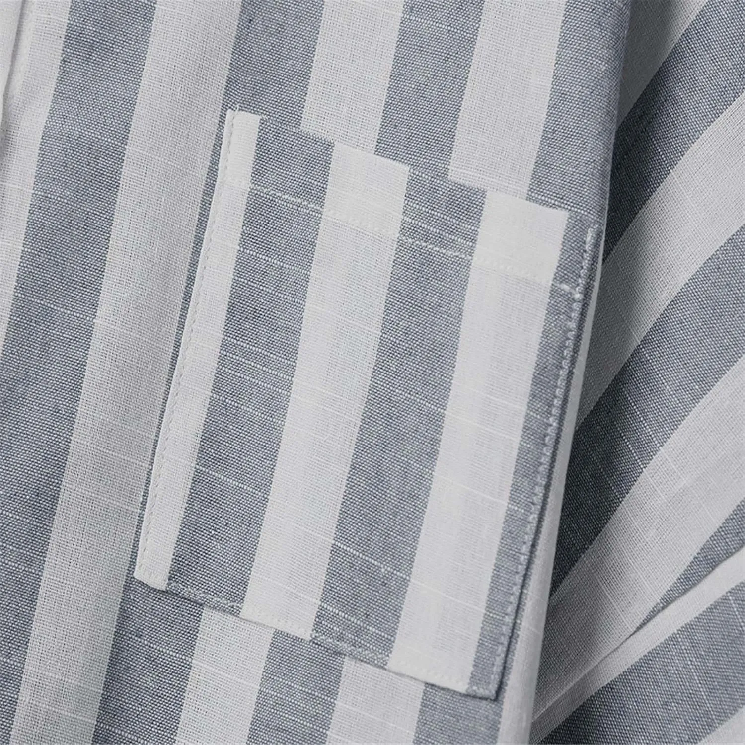 Linen Shirts for Women Striped Button Down Shirts Lightweight Guaze Blouses Short Sleeve Boho Summer Tshirt
