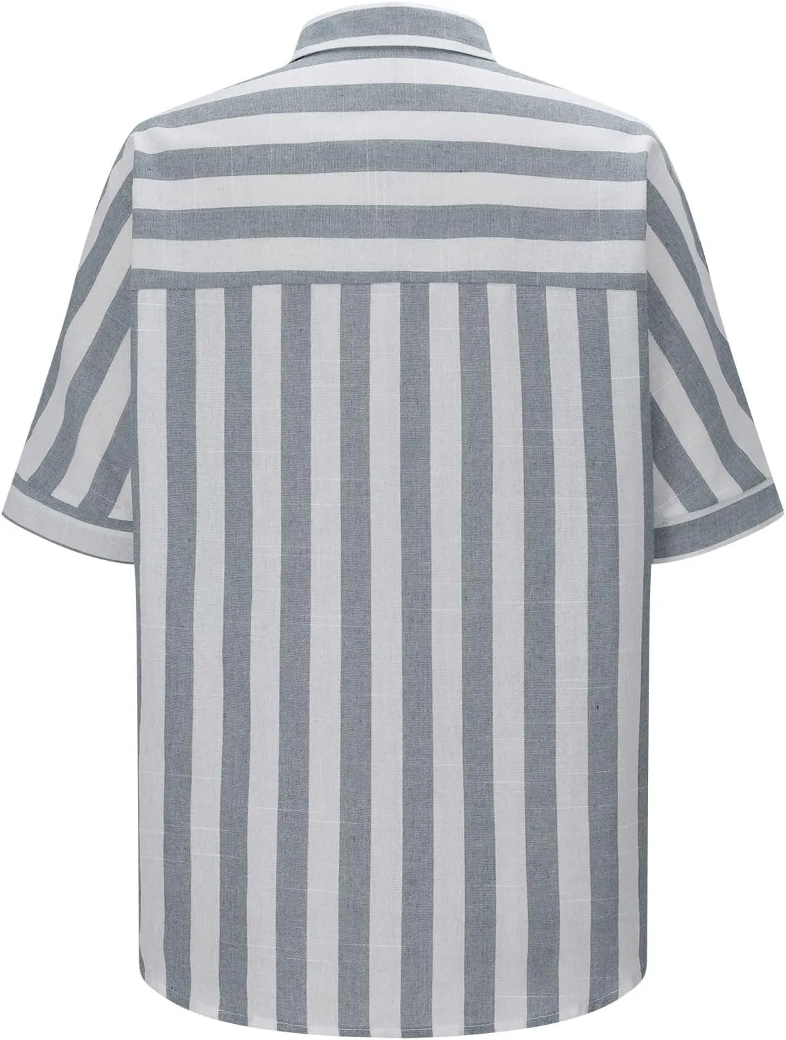 Linen Shirts for Women Striped Button Down Shirts Lightweight Guaze Blouses Short Sleeve Boho Summer Tshirt
