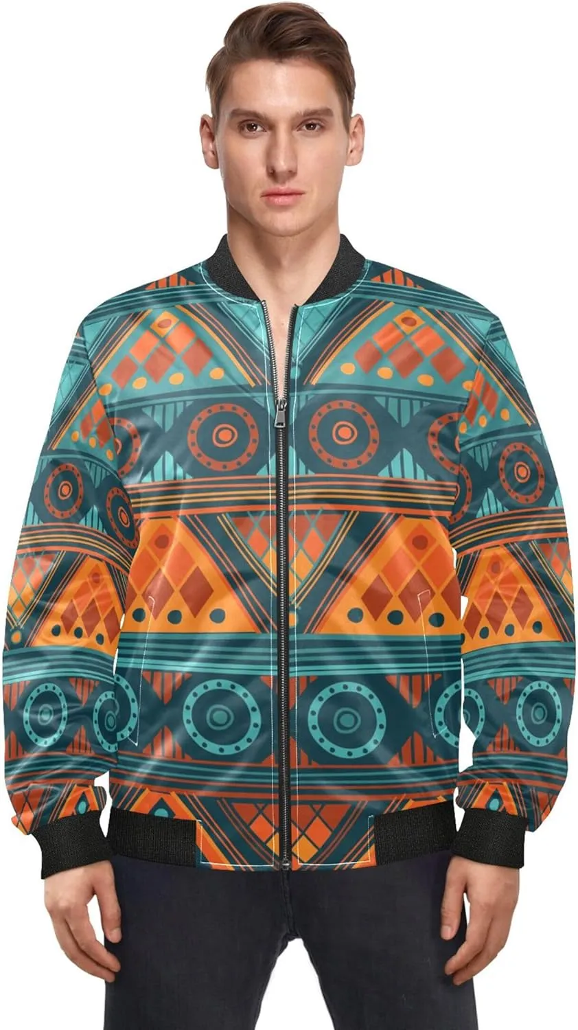 linqin Ethnic Boho Mens Lightweight Jacket Waterproof Windbreaker Mens Jacket Track Jacket Men Full Zip Mens Fall Clothing