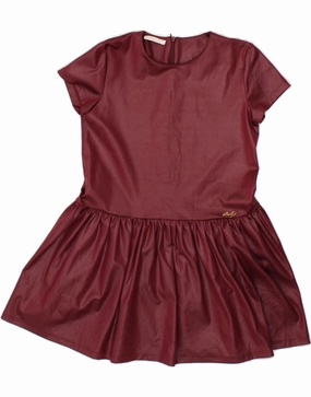 LIU JO Girls A-Line Dress 11-12 Years Burgundy Polyester Moment Soft Stylish Choice