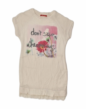 Tailored Fit Natural Form LIU JO Girls Graphic T-Shirt Dress 9-10 Years White