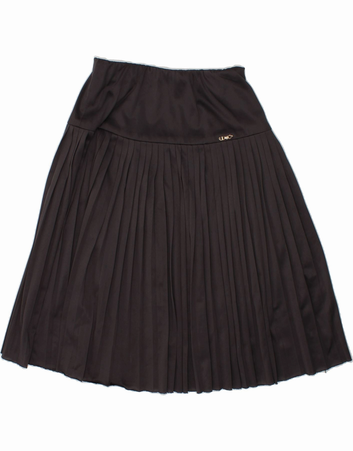 LIU JO Girls High Rise Pleated Skirt 7-8 Years W22  Grey Polyester Everyday-Use Visual Balance