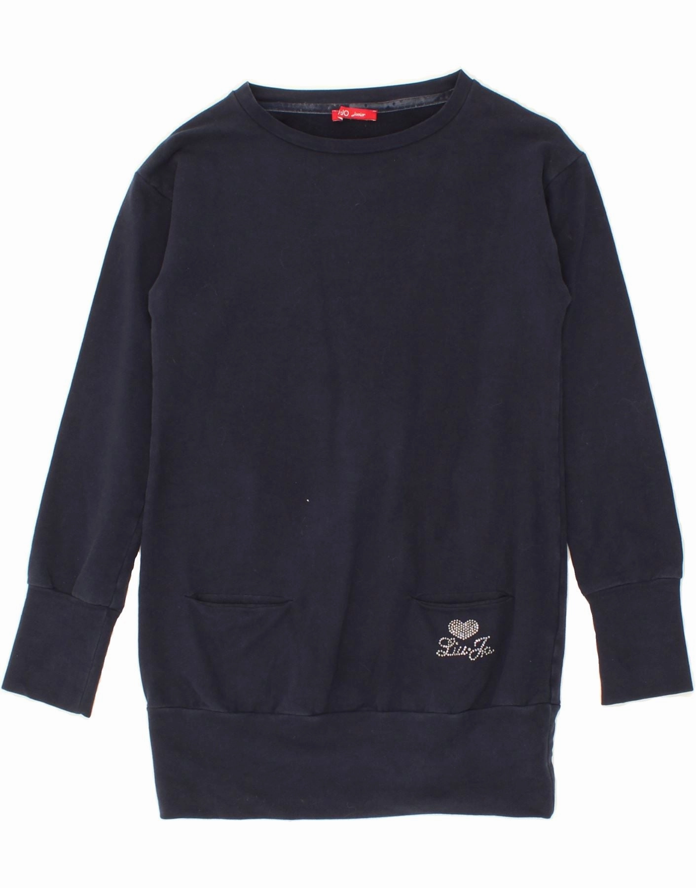 Body Confidence Sharp Style LIU JO Girls Long Sleeve Jumper Dress 8-9 Years Navy Blue