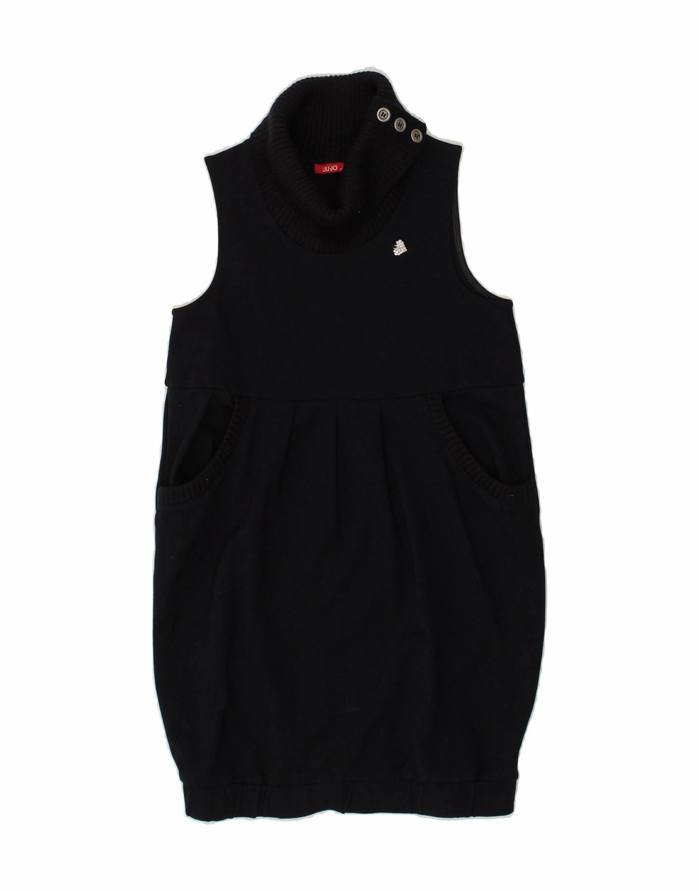 Multi Season Lux Look LIU JO Girls Sleeveless Jumper Dress 11-12 Years Black Viscose
