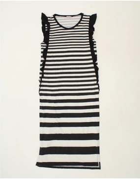 Fashionable appearance Cute Glow LIU JO Girls Sleeveless Maxi Dress 15-16 Years Black Striped Cotton
