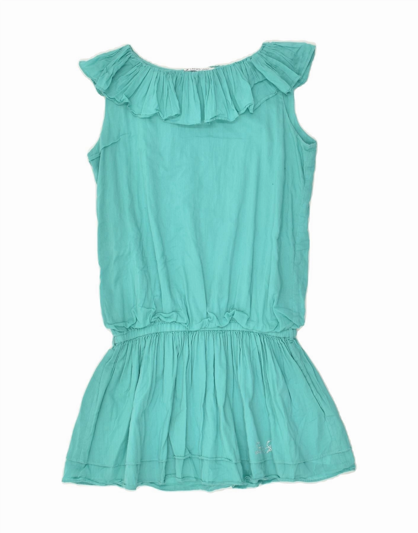 A-Line Skirt Flare LIU JO JUNIOR Girls Drop Waist Dress 11-12 Years Blue Cotton