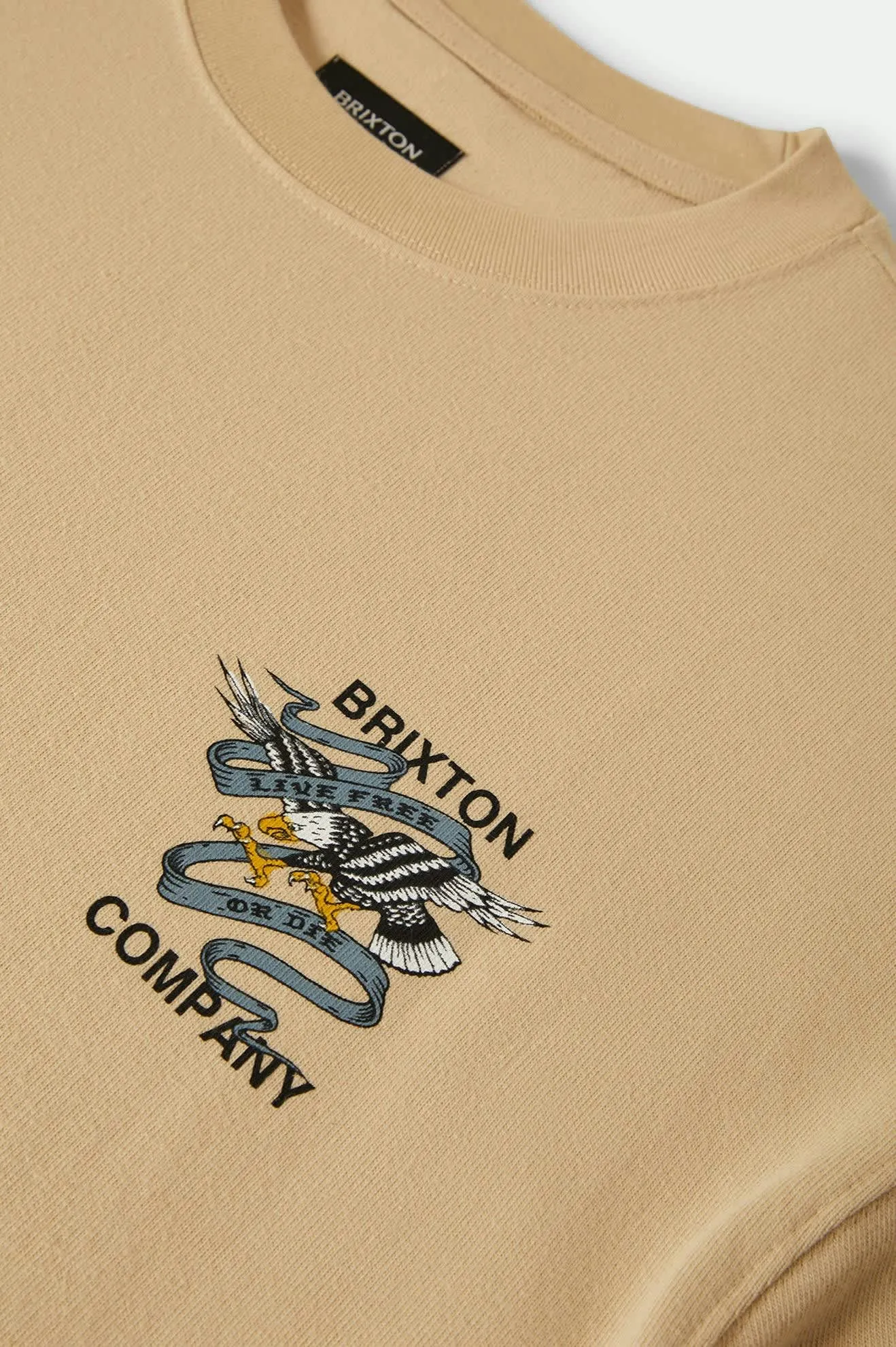 Layered Look Wear Live Free Heavyweight Relaxed T-Shirt - Cream Classic Wash