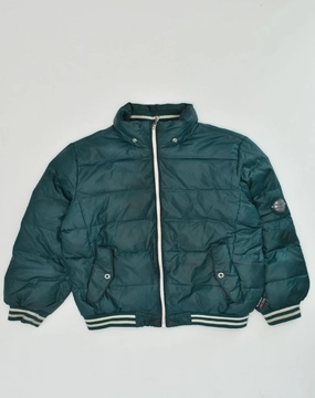 CHAMPION Boys Padded Jacket 9-10 Years Medium Green Polyester Trail Fit