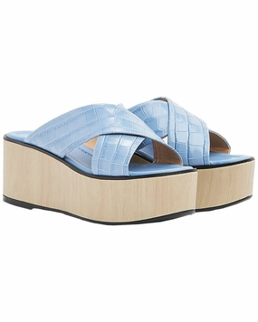 Curve Sole Flat Edge LK Bennett Sandra Leather Wedge Sandal