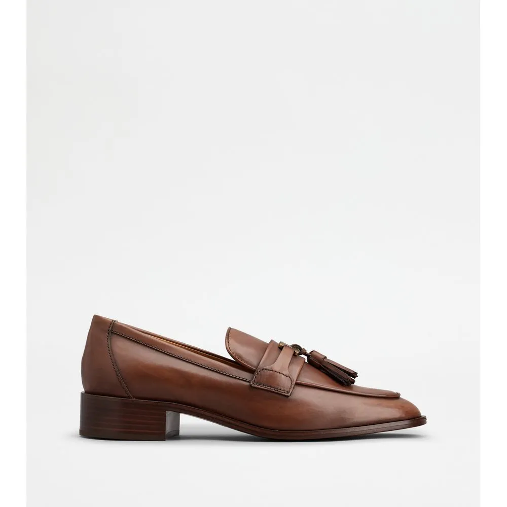 Loafers in Leather with Tassels Quiet Step Walk Long
