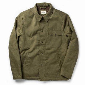 The Lined Watts Jacket in Olive Zip Front