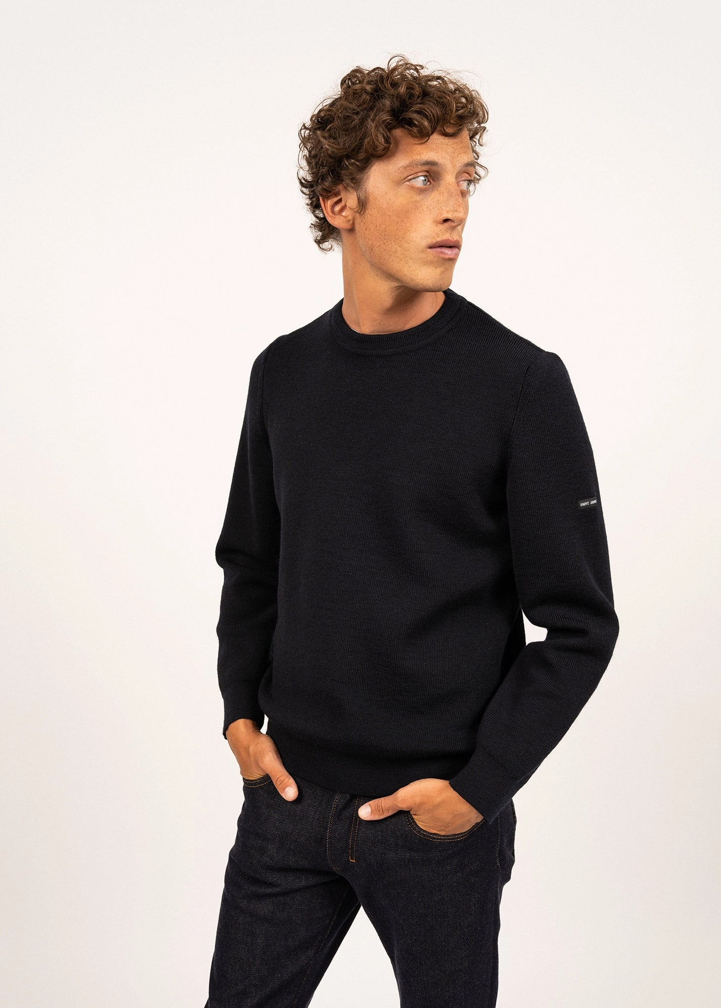 Layering Style Odor Control Technology LOCRONAN III - Crew Neck Sweater for Men | Straight Fit  (NAVY)