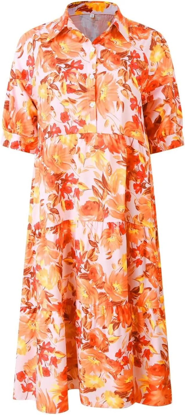 Long Floral Dresses for Women Ruffle 2025 Spring Summer Dresses for Wedding Guest Over 50 Hawaiian Dress Resort Wear