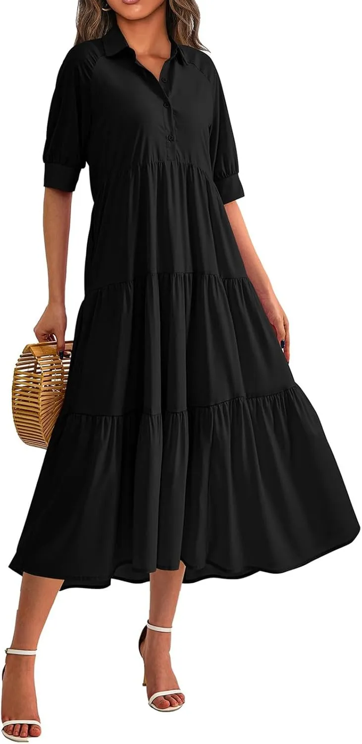 Long Floral Dresses for Women Ruffle 2025 Spring Summer Dresses for Wedding Guest Over 50 Hawaiian Dress Resort Wear