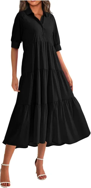 Long Floral Dresses for Women Ruffle 2025 Spring Summer Dresses for Wedding Guest Over 50 Hawaiian Dress Resort Wear