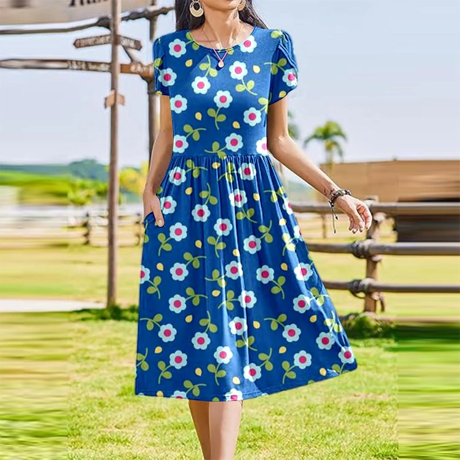 Long Floral Dresses Wedding Guest for Womens 2025 Summer Spring Dresses for Over 50 Aline Resort Wear