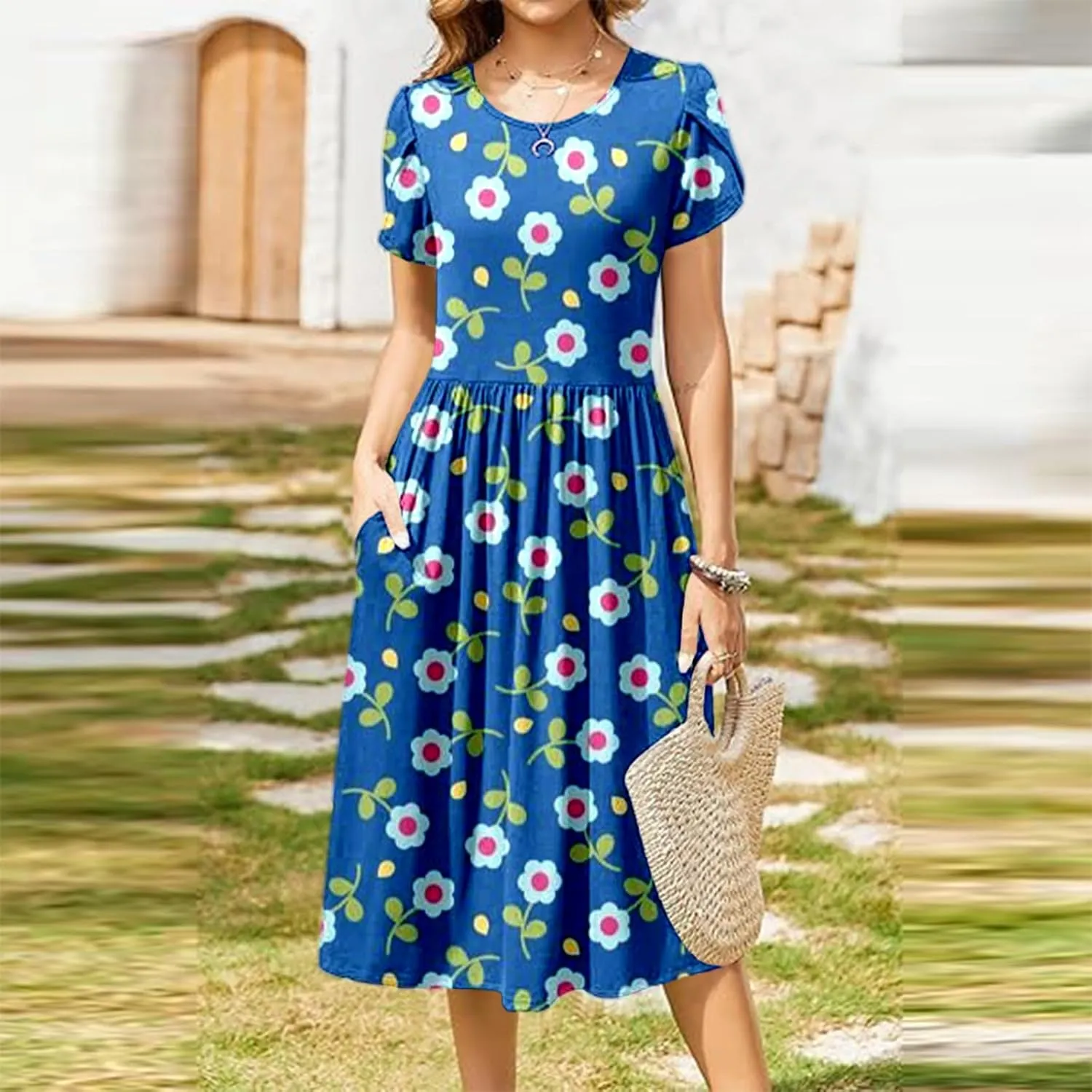 Long Floral Dresses Wedding Guest for Womens 2025 Summer Spring Dresses for Over 50 Aline Resort Wear