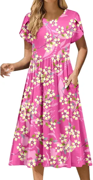 Long Floral Dresses Wedding Guest for Womens 2025 Summer Spring Dresses for Over 50 Aline Resort Wear