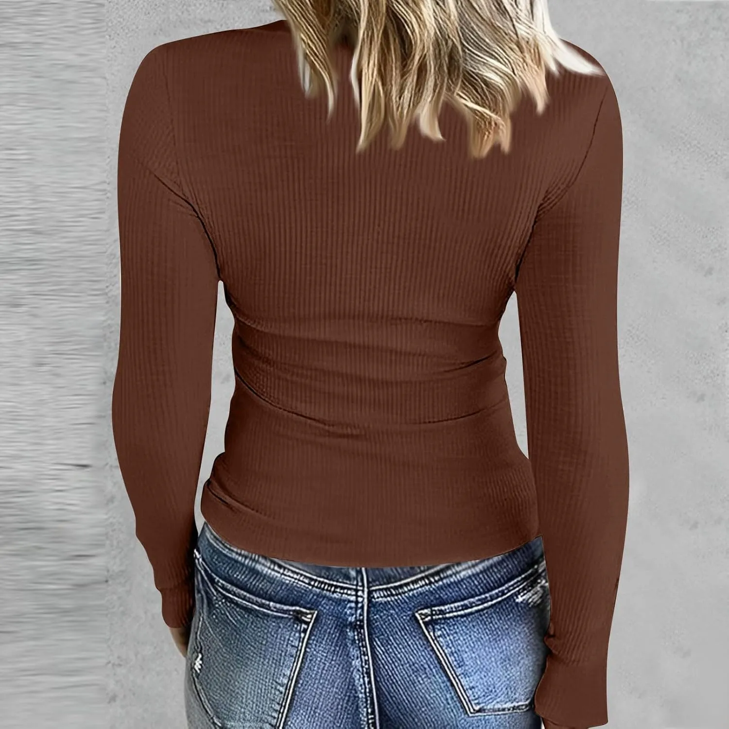 Long Sleeve Shirt for Women 2024 Autumn and Winter Slim Bottom T-Shirt Fashion Casual Solid Color Pullover Top