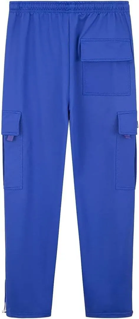 Loose Fit Cargo Sweatpants for Men Drawstring Waist Wide Leg Cuffed Sweatpants Open Bottom Sweatpants with Pockets