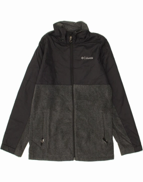 Fashionable Shield belt COLUMBIA Boys Fleece Jacket 10-11 Years Medium Grey Colourblock Polyester
