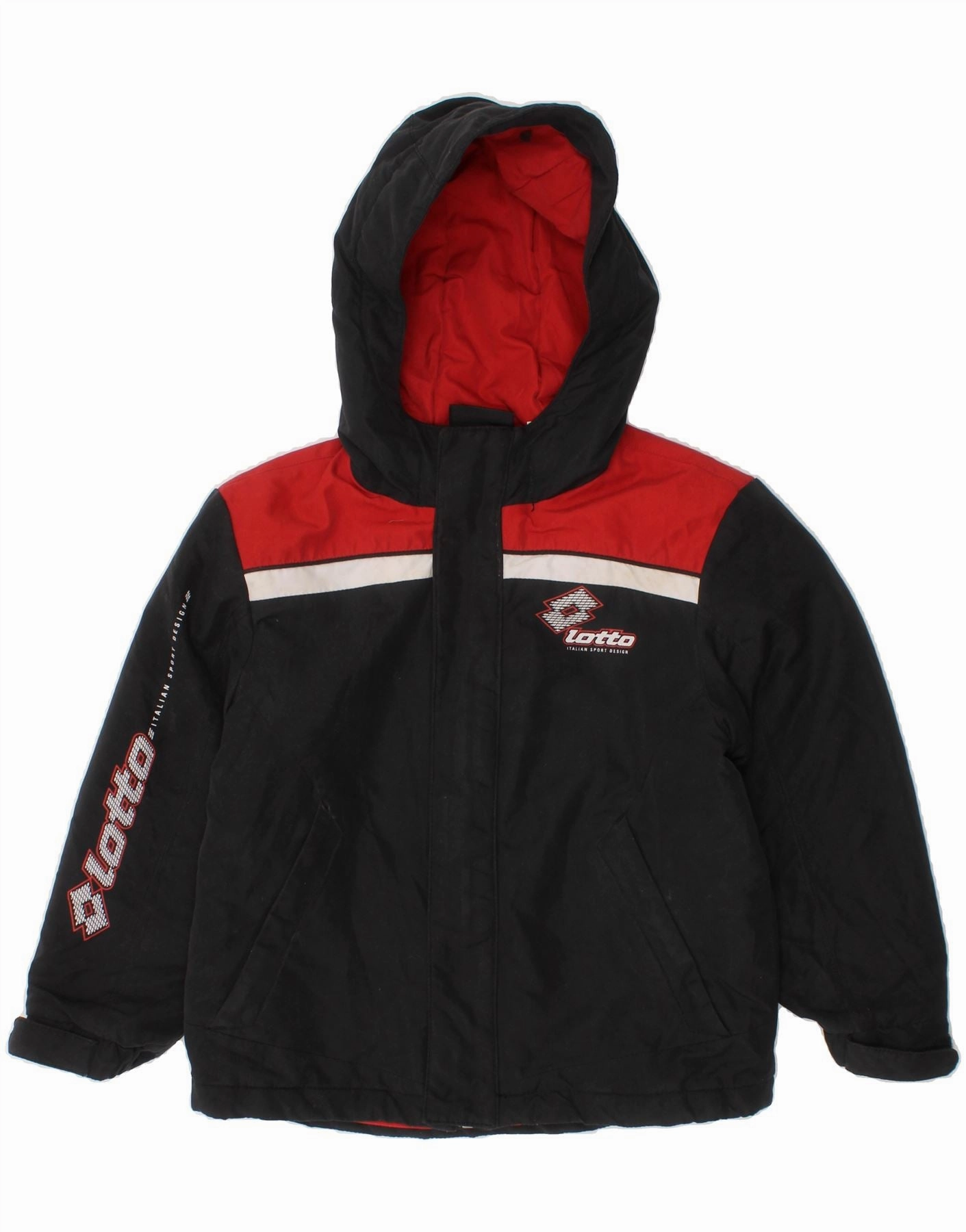 astronauts Active Lifestyle Gear LOTTO Boys Graphic Hooded Windbreaker Jacket 2-3 Years Black Colourblock
