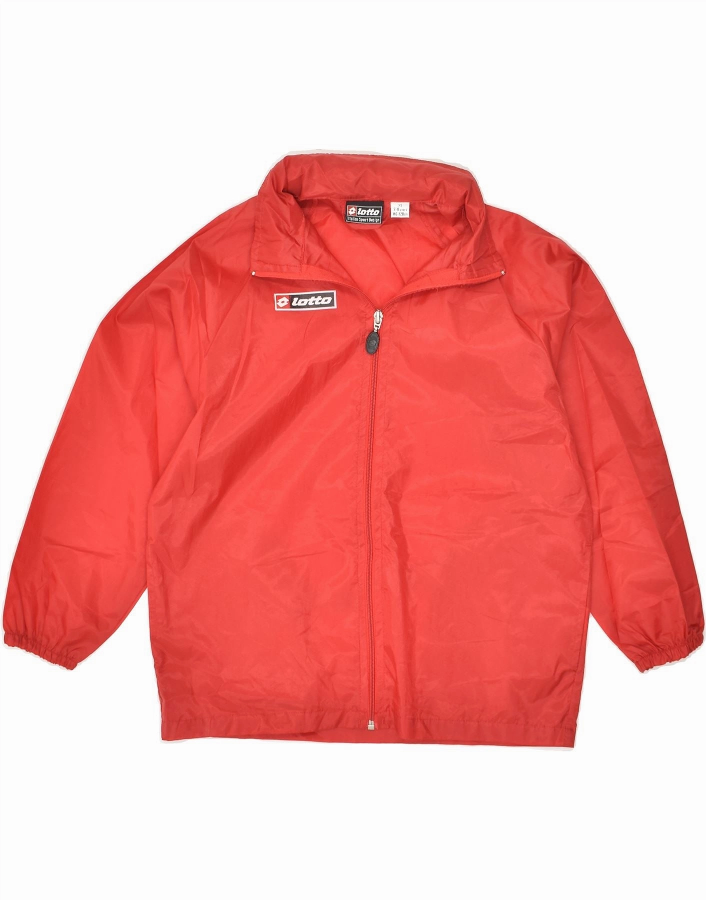 LOTTO Boys Hooded Rain Jacket 7-8 Years XS Red Polyester Evolve Luxury