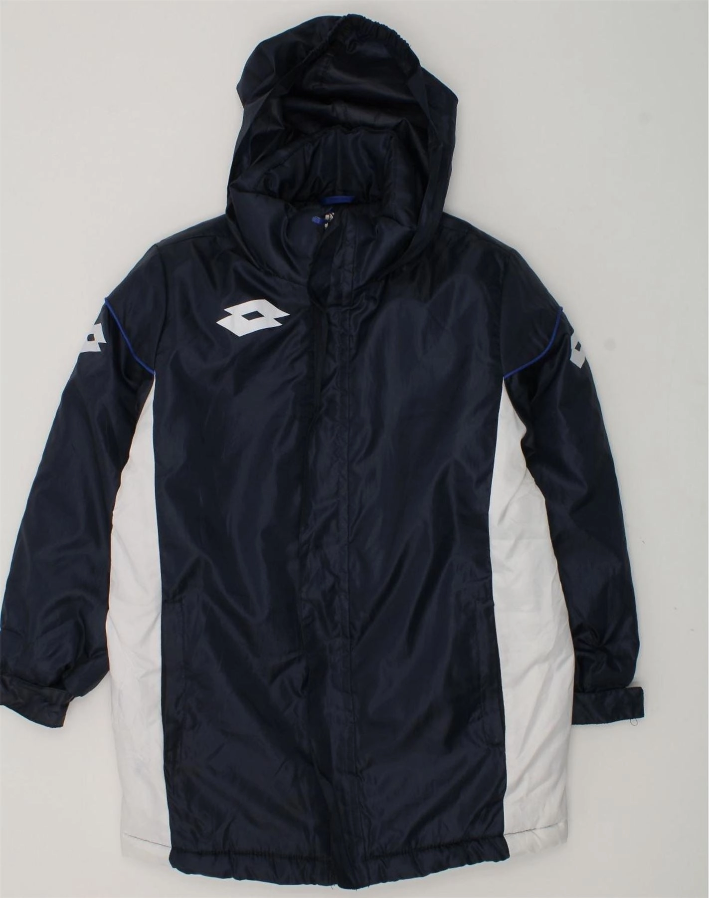 LOTTO Boys Hooded Windbreaker Jacket 5-6 Years 2XS Navy Blue Polyester Casual Outdoor Layer Planner