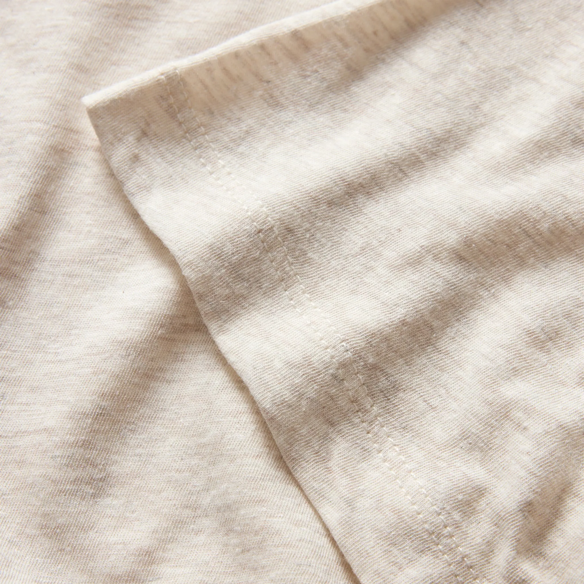The Cotton Hemp Tee in Heather Oat Lightweight Comfort