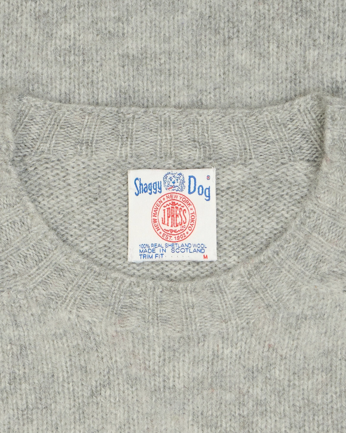 Made-in-Scotland *LIMITED EDITION* Light Grey Shaggy Dog Icon Sweater  - Trim Fit Recycled Yarn Versatile Piece