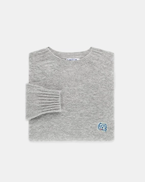 Seasonal Fashion Made-in-Scotland *LIMITED EDITION* Light Grey Shaggy Dog Icon Sweater  - Trim Fit