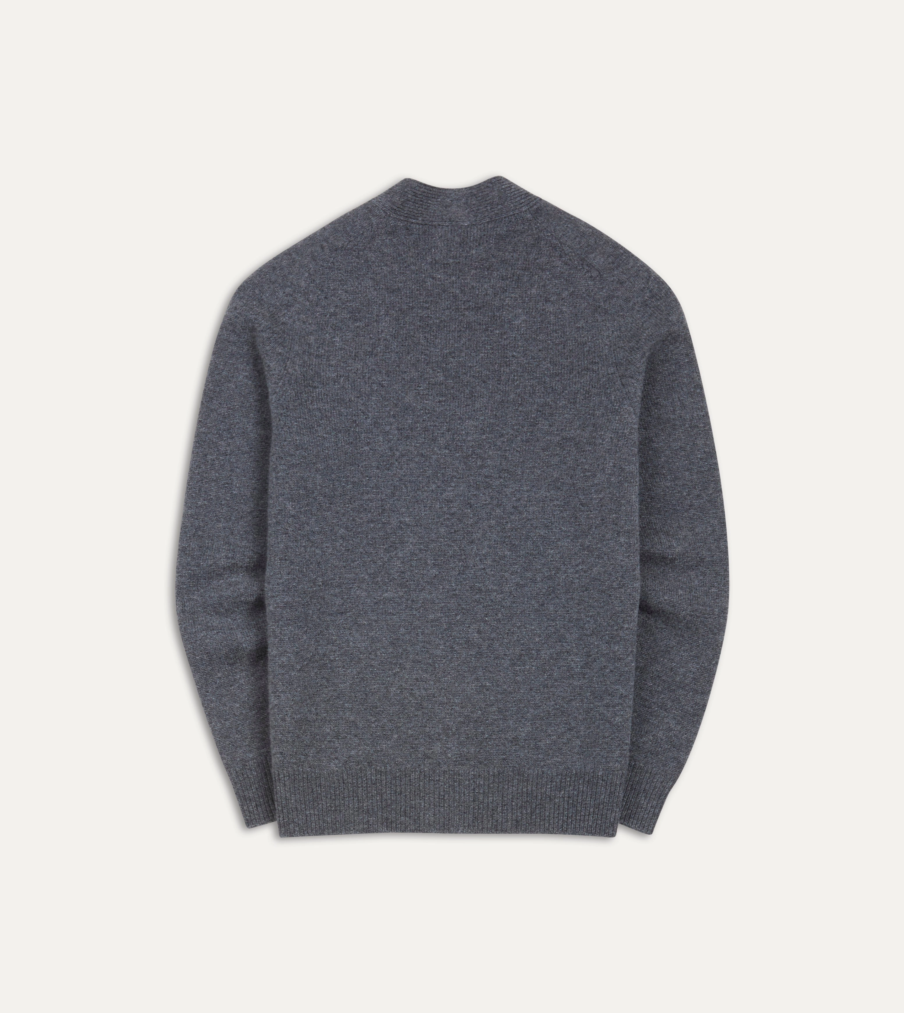 Breathable Mesh Paneling Luminous Thread Accents Grey Lambswool 6 Button Cardigan
