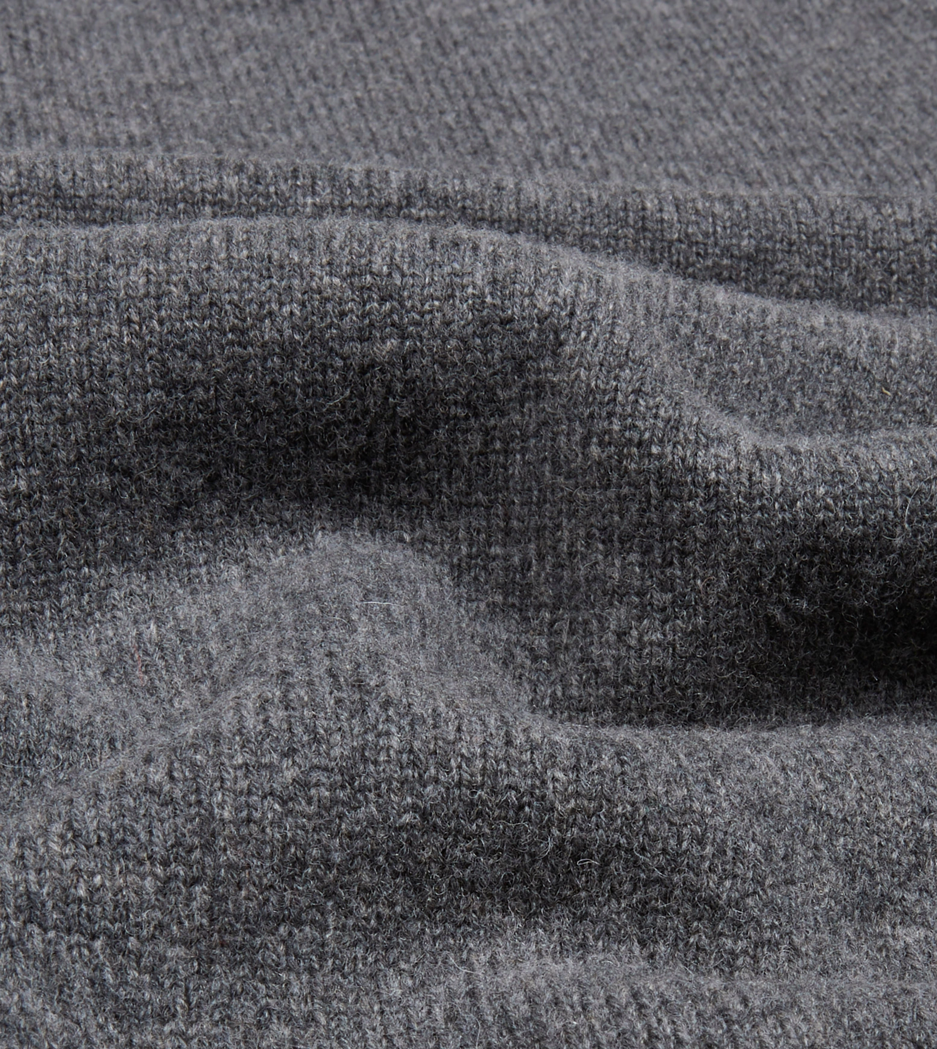 Reinforced Neckline Stitching Grey Lambswool 6 Button Cardigan