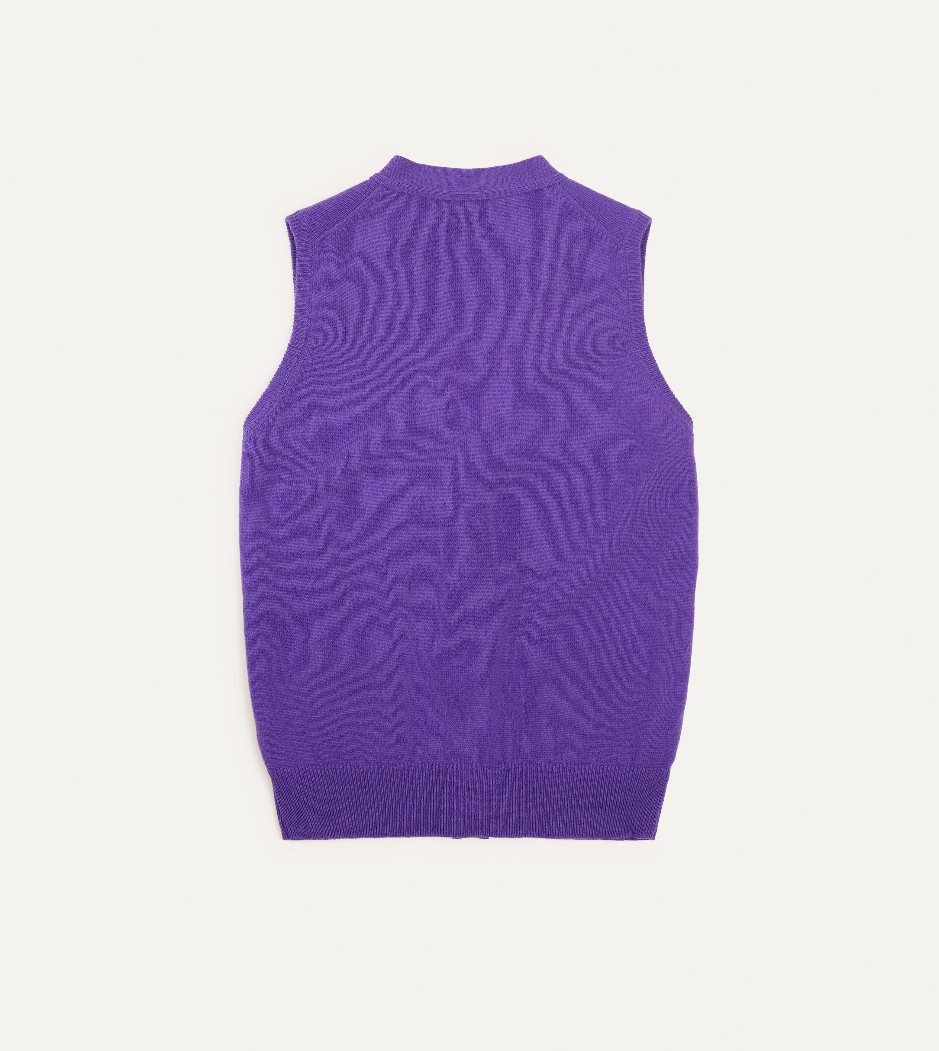 Clean Aesthetic Indoor style Purple Lambswool Sleeveless Cardigan