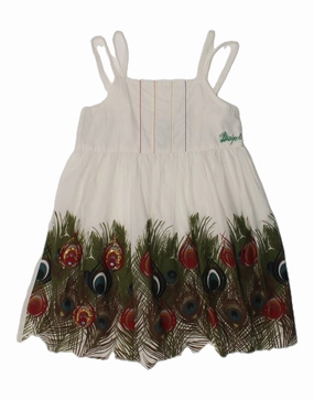DESIGUAL Girls Graphic Tunic Dress 13-14 Years White Casual Days Vibrant Design