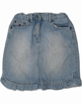 Simple Form Weekend Fresh TOMMY HILFIGER Girls Denim Skirt 5-6 Years W22 Blue Cotton