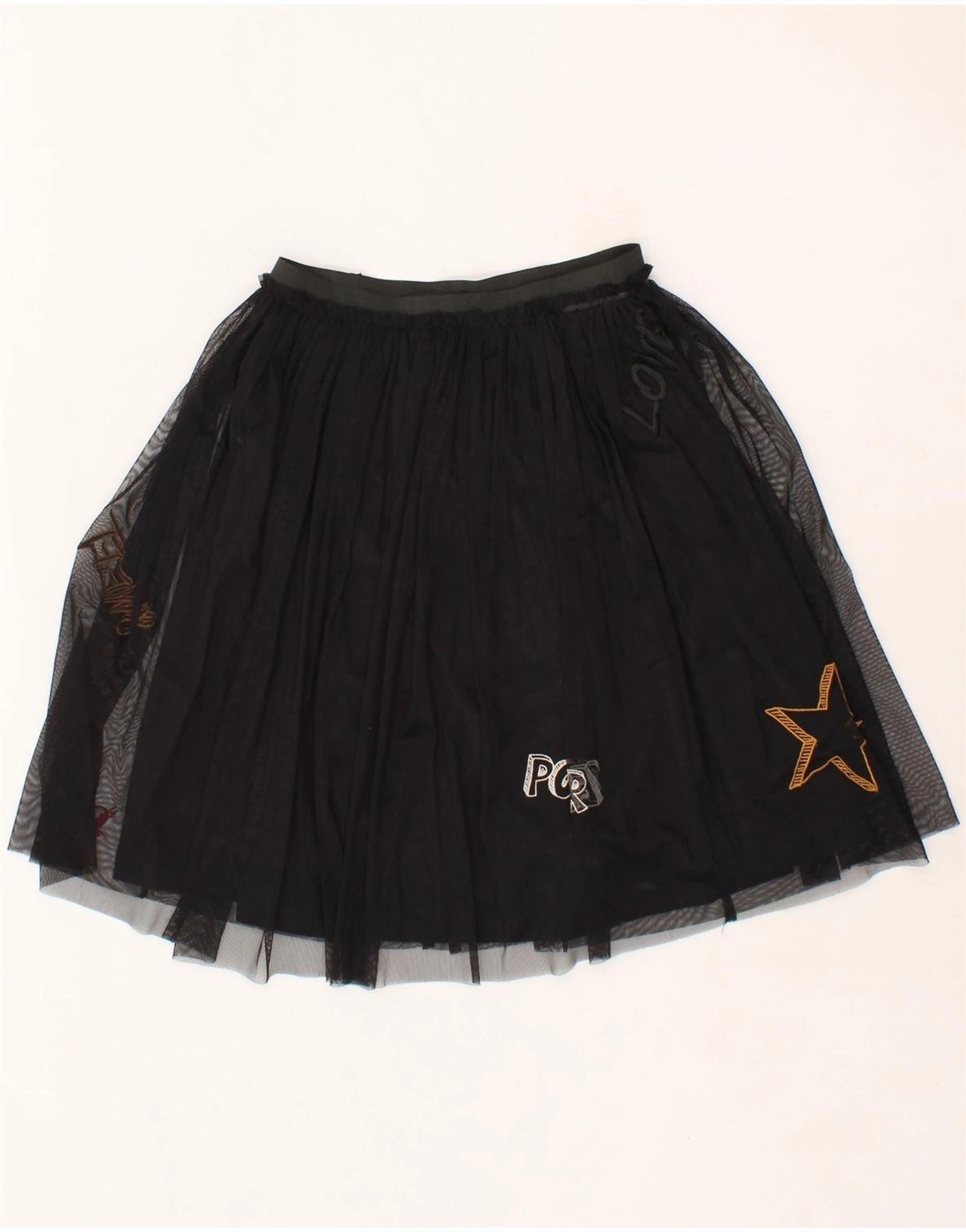 Gentle Aesthetic Fall Inspired TWINSET Girls Graphic Circle Skirt 13-14 Years W24  Black Polyamide
