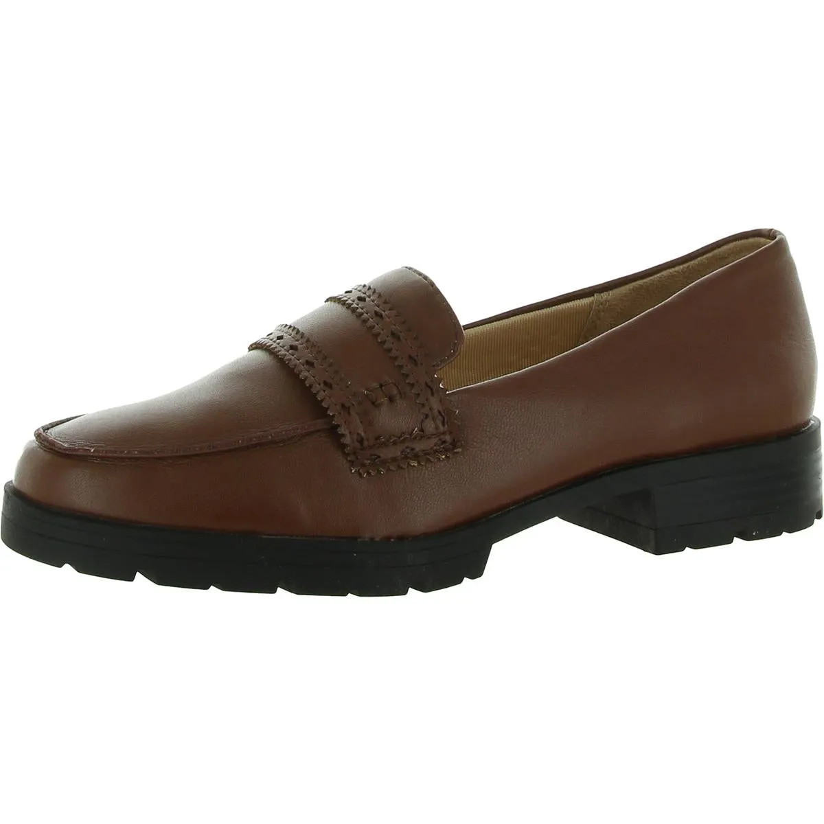 London Womens Faux Leather Slip On Loafers Bold Path