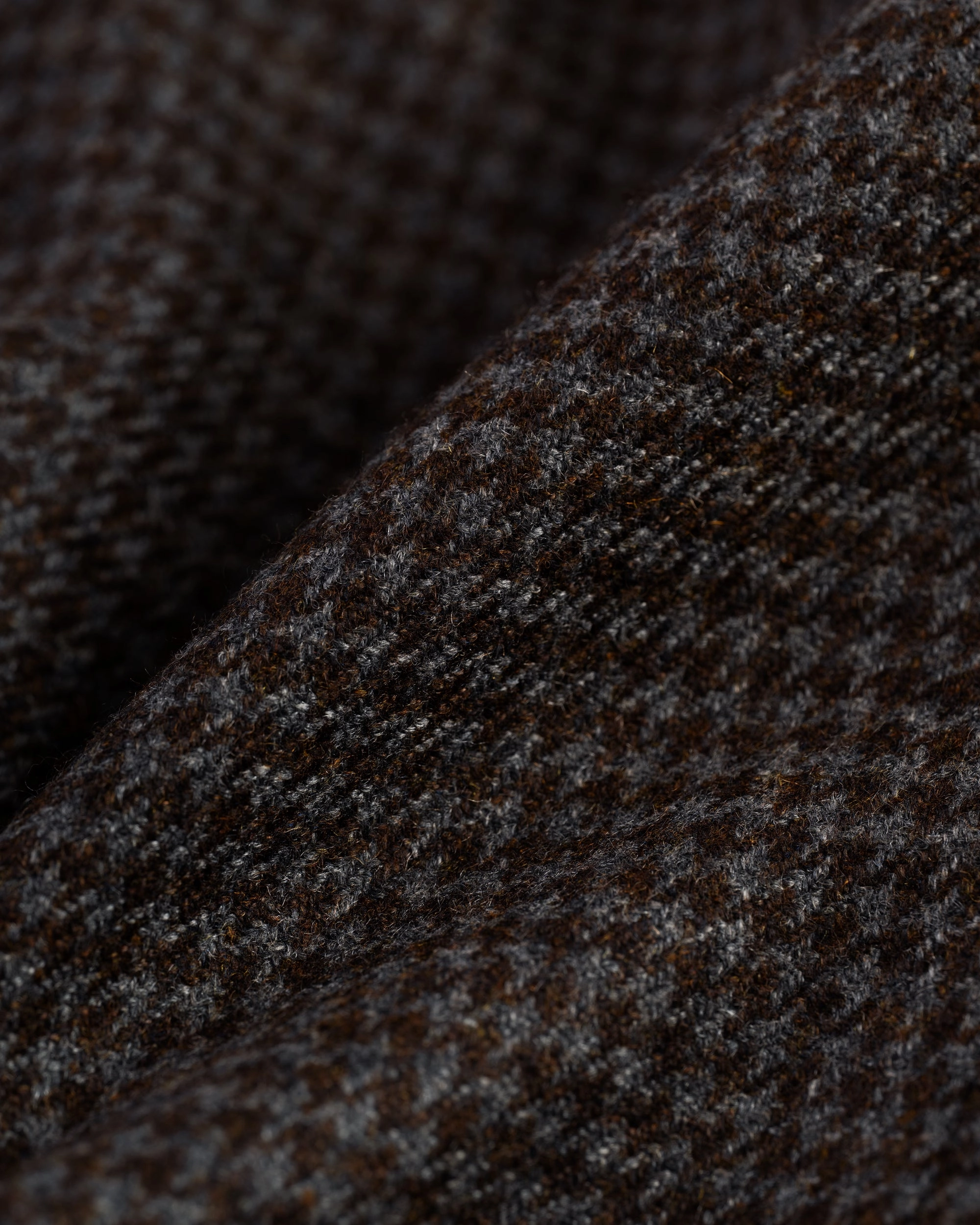 Made-in-USA Grey & Brown Houndstooth Cheviot Tweed Sport Coat Perfect Design Wear