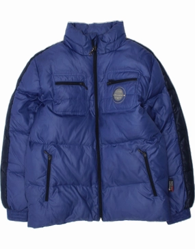 Layer Base Sale CHAMPION Boys Padded Jacket 9-10 Years Medium Blue Colourblock Polyester