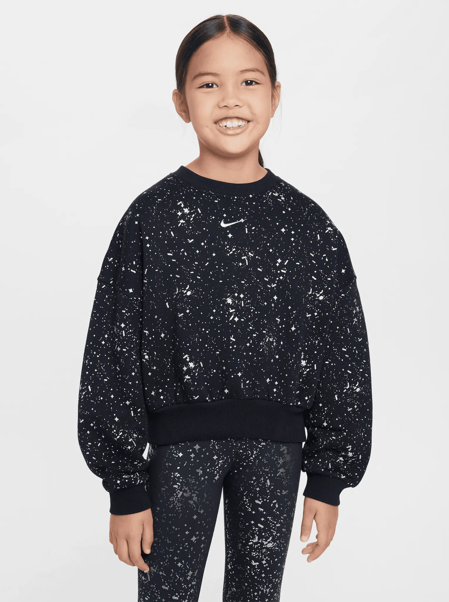 Sportswear Club Fleece Crew-Neck Sweatshirt Youth Sport Night